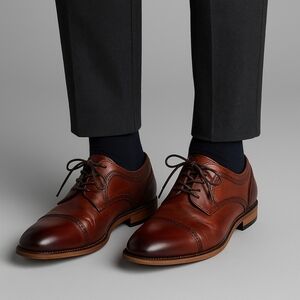 Stacy Adams 12W Brown Leather Cap Toe Oxford Dress Shoes Business Classic Office